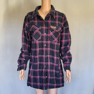 Stillwater Supply Co. Fleece Button Shirt Purple Pink Plaid Medium Cozy Soft